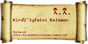 Királyfalvi Kelemen névjegykártya